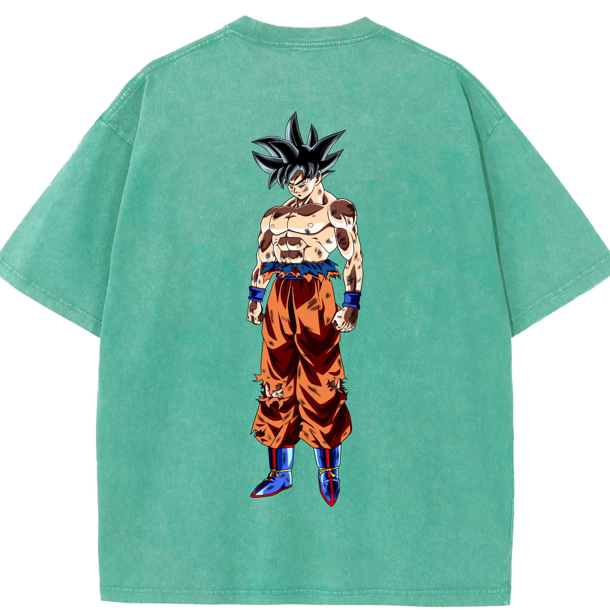 （画像用） ドラゴンボール 孫悟空（そん ごくう）Son Goku カカロット DRAGON BALL Kakarotto 綿100% ヴィンテージ風 半袖Tシャツ（背面プリント）